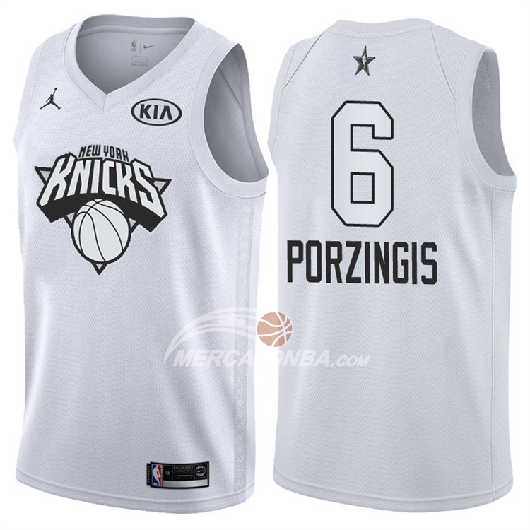 Maglia NBA Kristaps Porzingis All Star 2018 New York Knicks Bianco